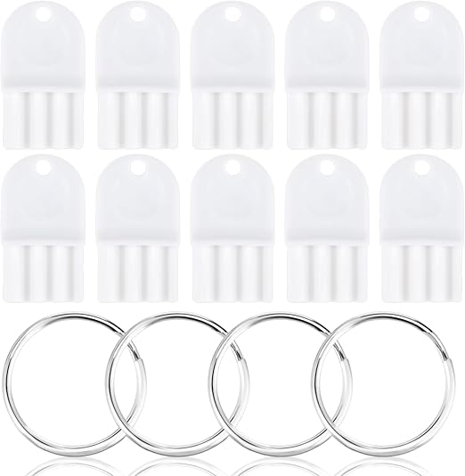 Yolev 10pcs Toilet Paper Dispenser Keys and 4 Metal Rings, Universal