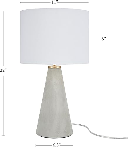 Miniatura 5 de Nourison Home - Lámpara de mesa de hormigón natural de 22 pulgadas, color gris claro, moderno, industrial, diseño de transición para mesita de