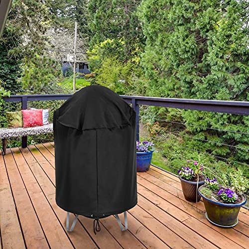 Arcedo Round Smoker Cover 30 Inch, Heavy Duty Waterproof Charcoal Kettle Grill Cover, Outdoor Vertical Barrel Cooker Dome Smoker Cover, Bullet Smoker Cover, Fits Weber, Charbroil, Kamado Joe And More #TOP7