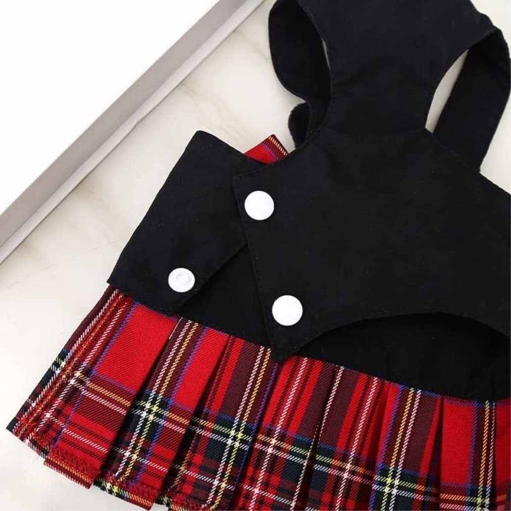 Correa Perro Correr Arnés para Mascotas, Chaleco, Vestido, Conjunto De Plomo con Tutú, Falda Encaje, Traje Cuello para Perro, Correa Ajustable Antideslizantes Reforzada(Rot,45cm)