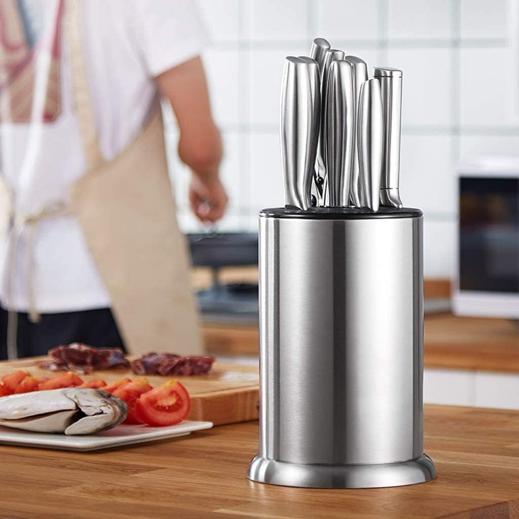 Knife Block Storage Stand Kitchen,Only Selling Cutter Holder,Multifunction Stainless Steel Universal Round