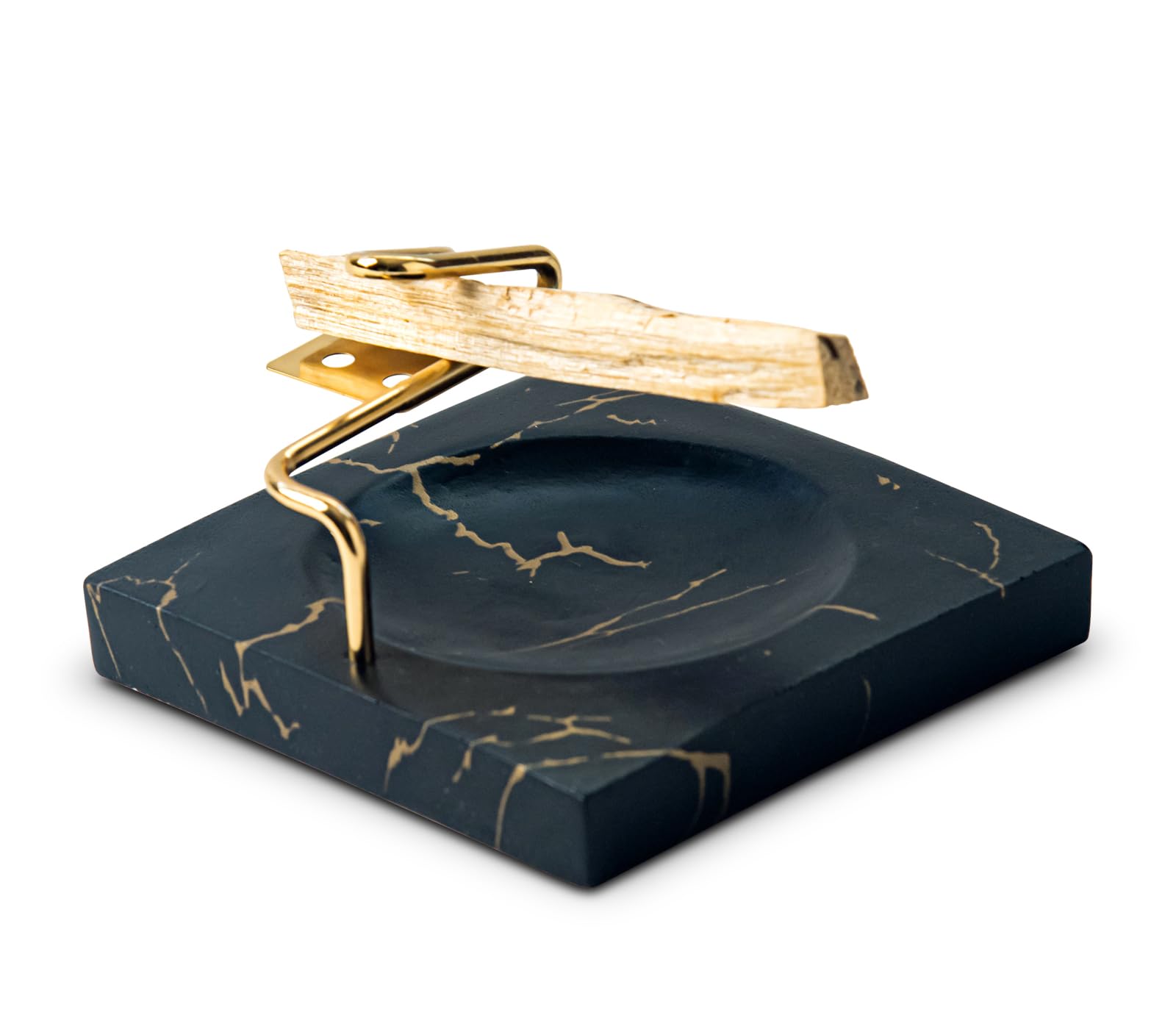 Marbling Resin Base Palo Santo Holder Removable Metal Holder for Palo Santo Sticks