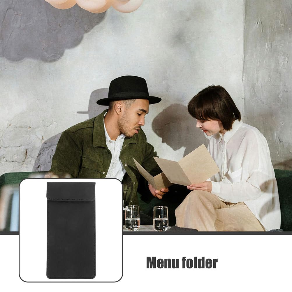 2Pcs Black PVC File Folder Clipboards for Office Writing Boards | Classic Styling, Easy to Store, Suited to Hospitality Businesses, Menus, Checks, and Order Forms