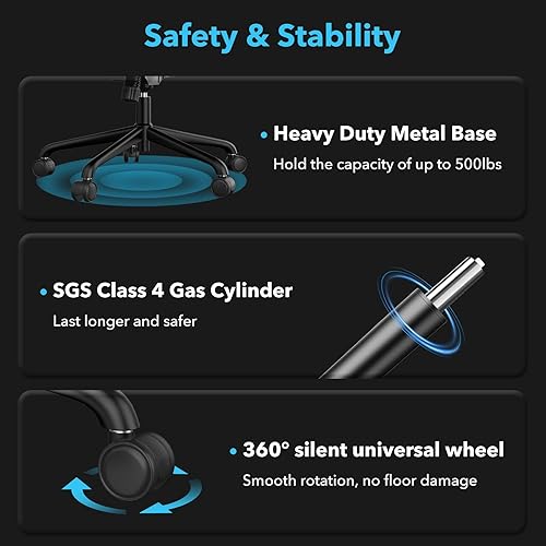 Miniatura 8 de ralex-chair Silla de oficina grande y alta, 500 libras para personas pesadas, silla de escritorio ejecutiva de cuero con respaldo alto con