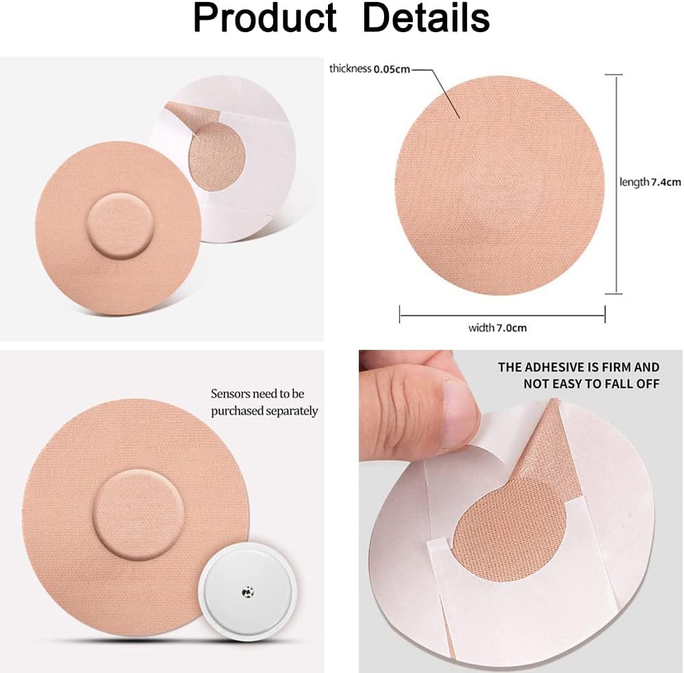 PARA-AID Sensor Covers for Freestyle Libre, 50 PCS Sensor Adhesive Patches Waterproof CGM Sensor Protection for Freestyle Libre, No Glue on Sensor Long Lasting Fixation 14 Days Sensor Patches,50pcs
