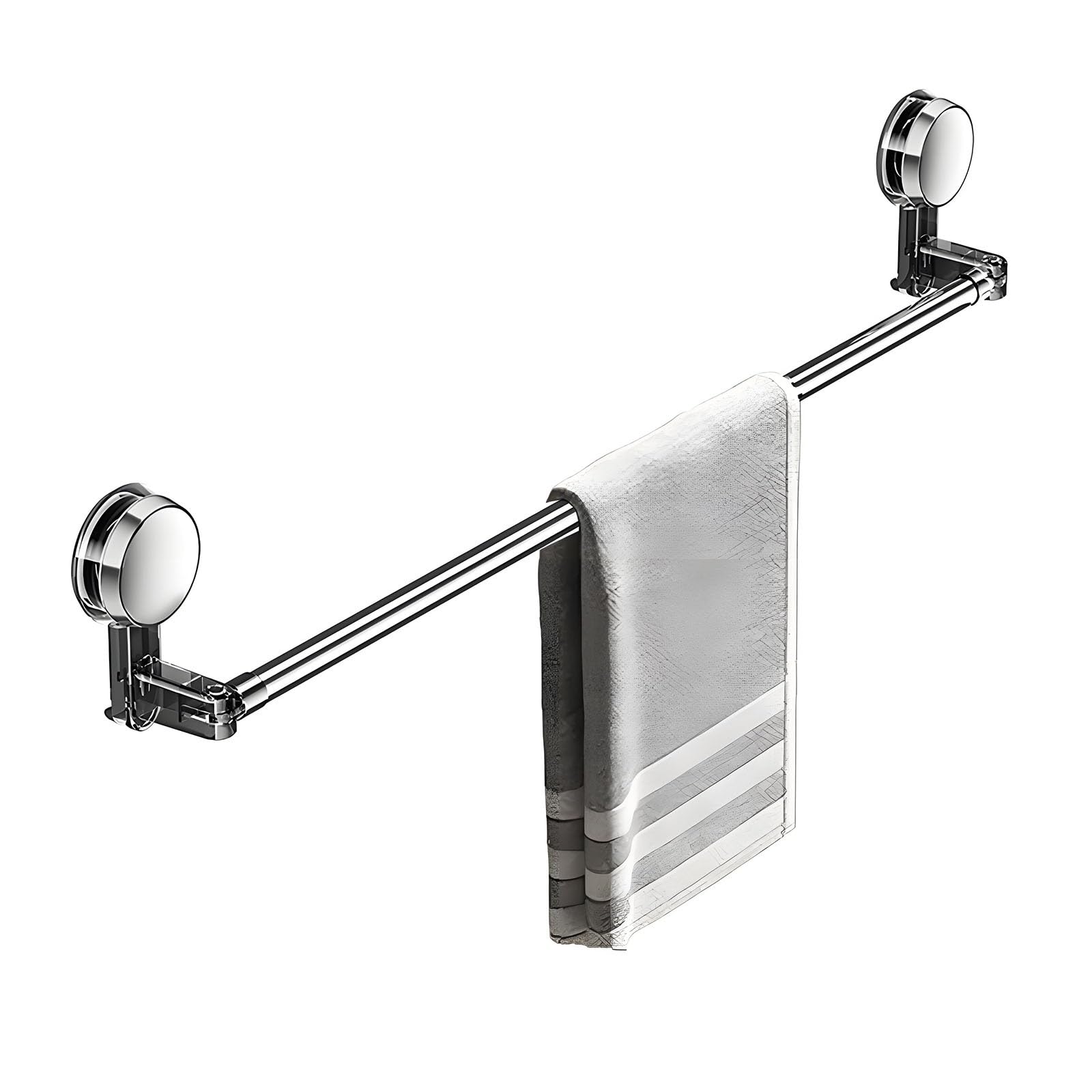 Verstellbare Eck-Duschablage, platzsparend, Handhalter für Bad oder Küche, Teleskop, mit starken Saugnäpfen, Schwarz, 65130 cm