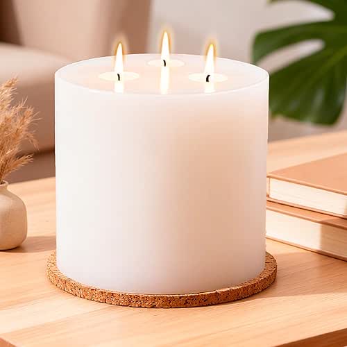 Extra Large Pillar Candles 3 Wick Unscented White Candles Emergency