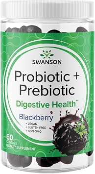 Swanson Probiotic + Prebiotic Gummies, BlackBerry, 60 Gummies