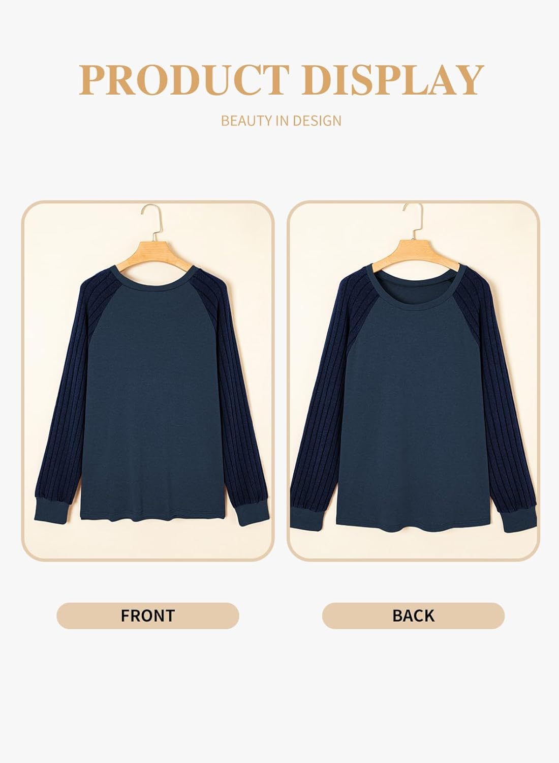 Eytino Plus Size Tops for Women Casual Crewneck Raglan Long Sleeve Shirts Loose Lightweight Tunics(1X-5X) - Image 4