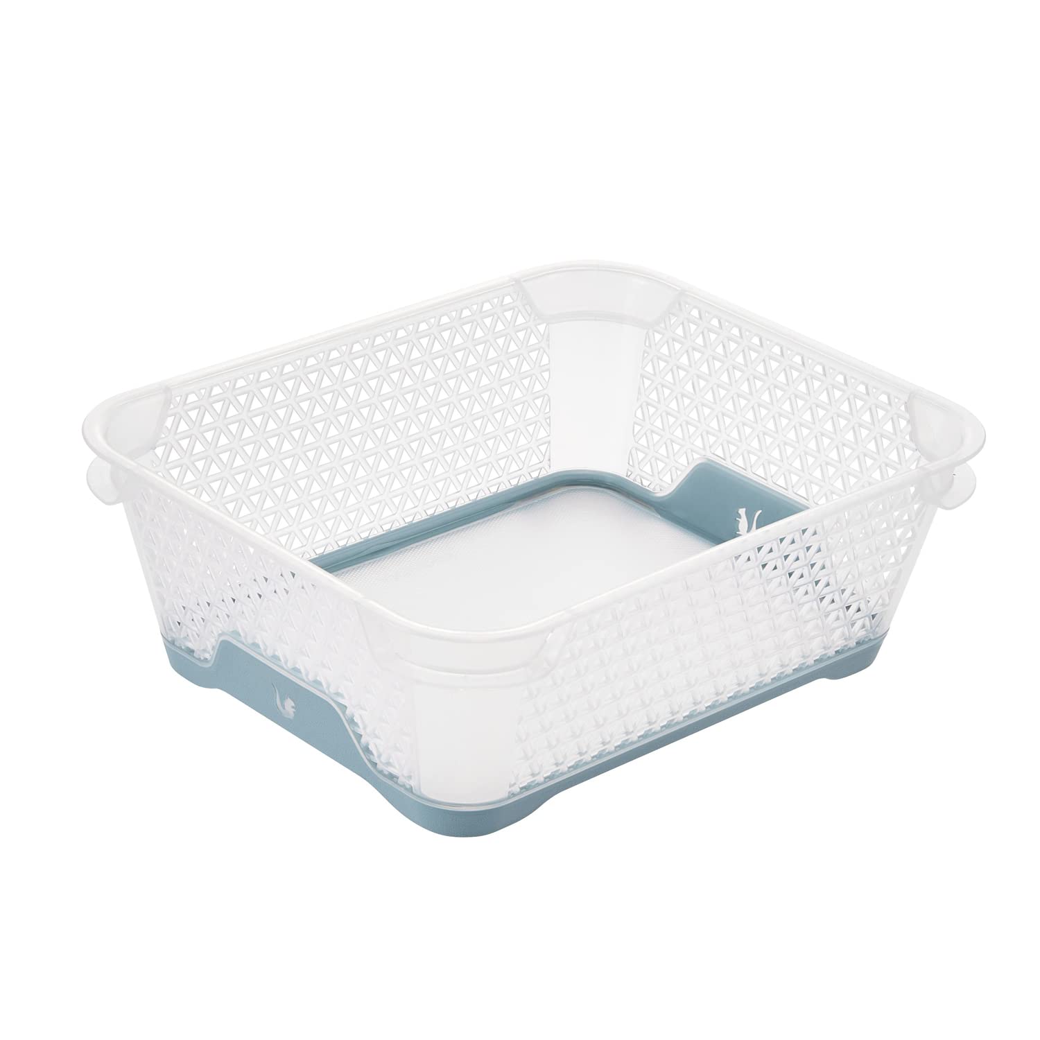 keeeper Stackable Storage Basket, Anti-Slip, DIN A6, 20 x 16 x 7 cm, Jonas, Nordic Blue