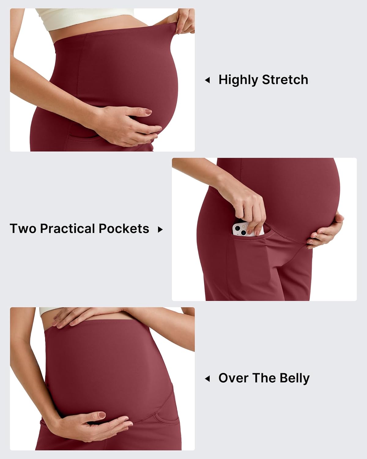 G4Free BareFeel Maternity Athletic Shorts with Pockets Over The Belly Workout Pants Comfy Summer Pregnancy Clothes - Image 6