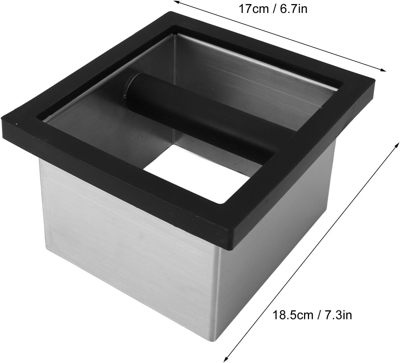 Focket Bottom Slam Boxes Bump, Stainless Steel Coffee Boxes Ramp with Built-in Desktop Waste Bucket for Cafe