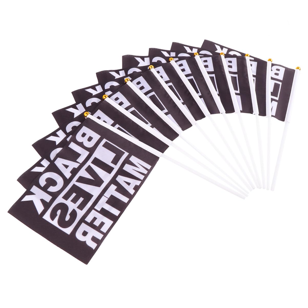 GANAZONO 10pcs Blacklivesmatter Hand Waving Flag Blm Movement Protest Banner Mini Blm Flags on Sticks Anti Racism Hand Flag Polyester Black Sports Small Banner Flag Black Lives Matter