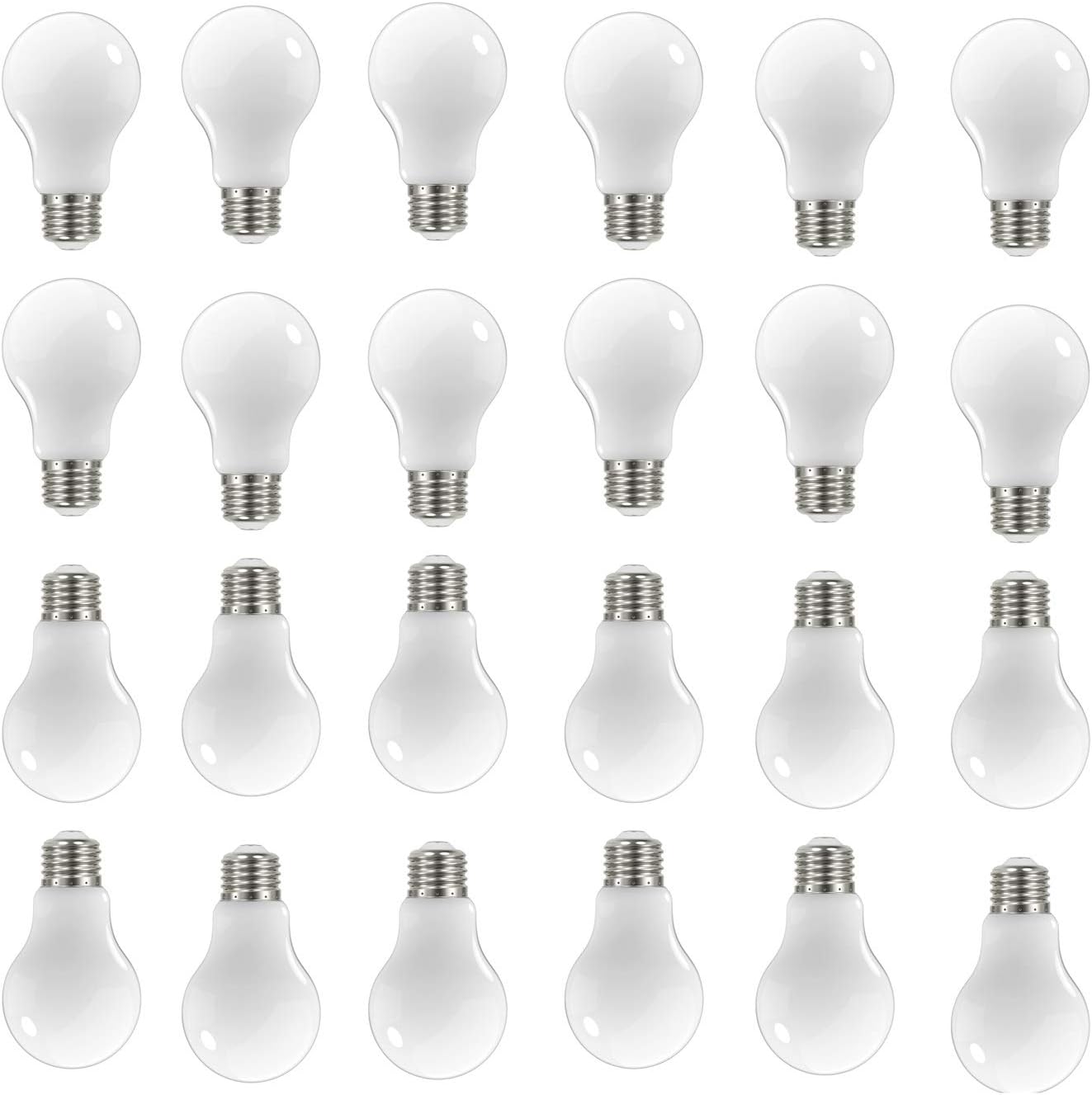 Satco 24 Pack Dimmable LED Filament A19 Light Bulbs, 11 Watt, Soft White, Medium Base, 3000K, 90 CRI, 120 Volt for Residential, Hospitality, Display and Commercial