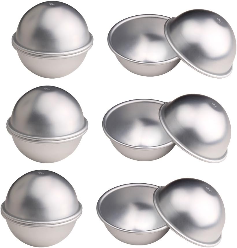 Warmbuy 12 Pcs DIY Metal Bath Bomb Molds, Set of 6