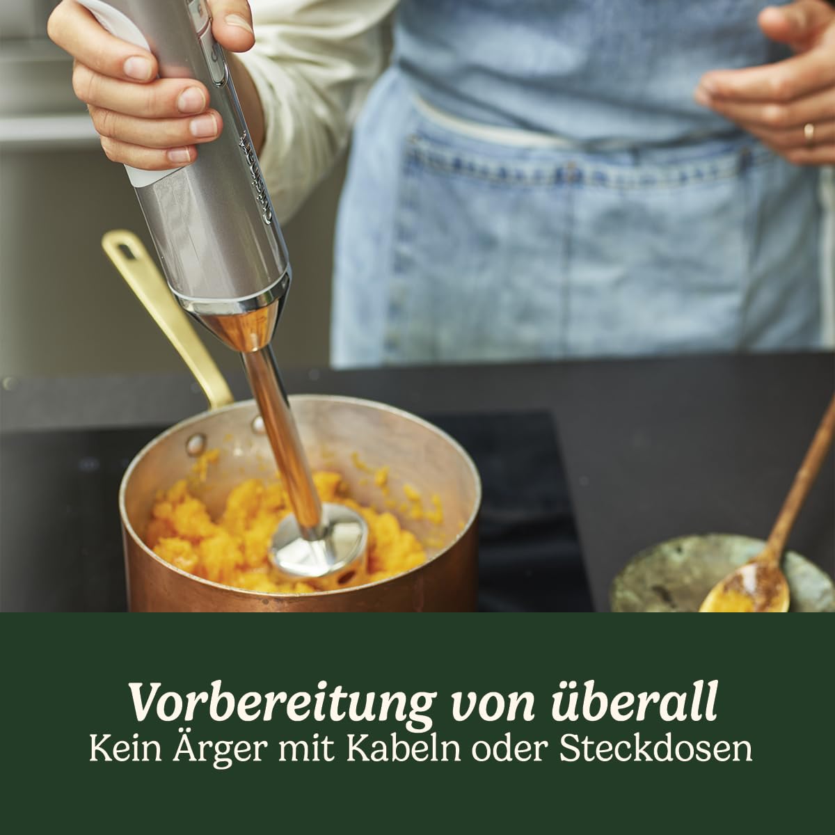Cuisinart Cordless 3-in-1 Power Hand Blender | Edelstahl Schneebesen, Stabmixer und 700ml BPA-freier Krug, 250ml Mini-Zerkleinerer | kabellos | USB-Ladung, wiederaufladbar | spülmaschinenfest