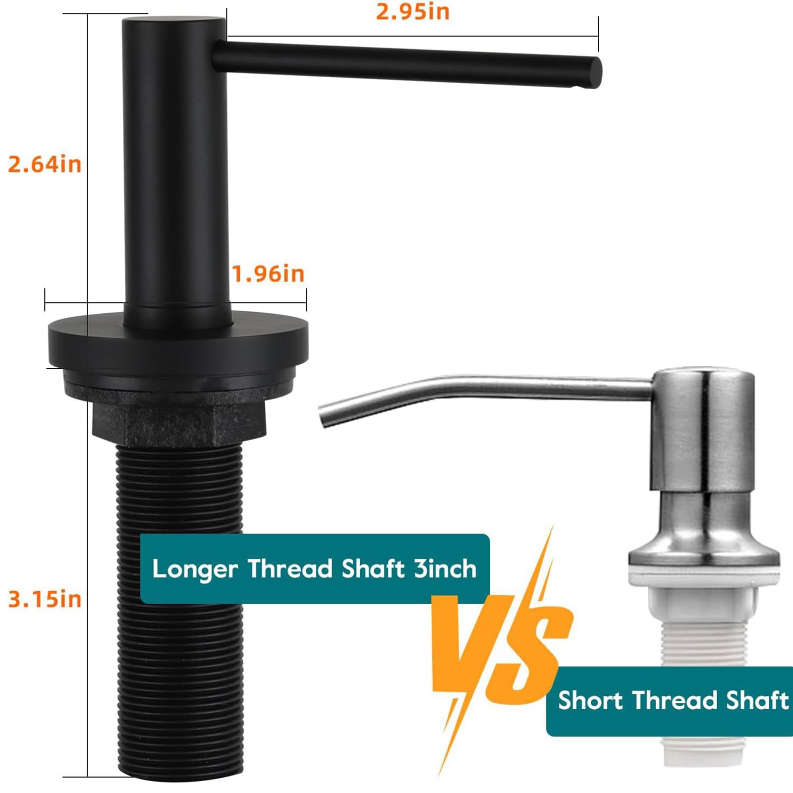 Cromo,Dispensador De Jabón De Encimera para Fregadero De Cocina; Dispensador Empotrable De Acero Inoxidable con Botella De 500 Ml Y Kit De Tubo De Extensión De 57 Pulgadas.