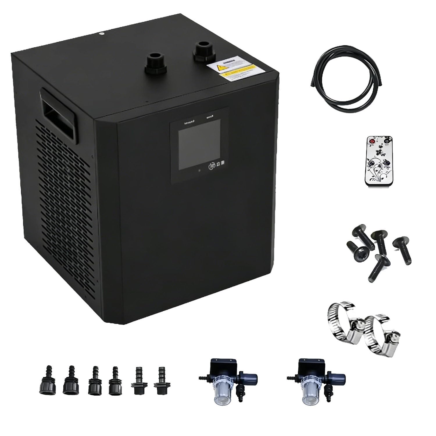 Eisbad-Kühlsystem, 1/3 PS Kaltwassersatz mit isolierten Schläuchen und Filteranlage, leise und effiziente Kühlung für den privaten und gewerblichen Einsatz Dualpump-220V