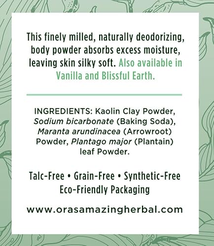 Miniatura 7 de Polvo corporal natural de Ora's Amazing Herbal, polvo de limpieza, sin talco, maíz, cereales ni gluten, esencia Sweet Love (aceites esenciales de