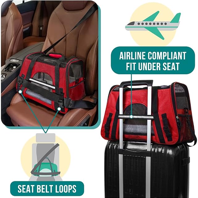Foto 6 de 7 de PetAmi Transportín para Gatos Aprobado por aerolíneas, transportín para Perros pequeños