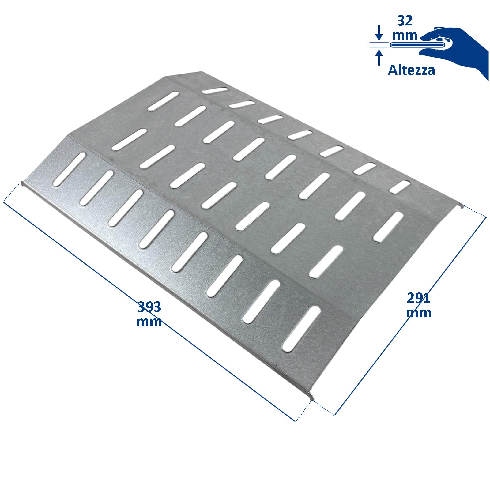 Diffusore di Calore Barbecue 393x291 mm Compatibile con Campingaz Adelaide e Geneseco Protezione Bruciatori BBQ per Modelli Australiano Adelaide 3 Woody e 4 Woody