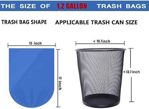 Miniatura 4 de ENK - 440 bolsas de basura pequeñas de 1.2 galones, bolsas de basura transparentes para baño, bolsas de basura de 1 galón para el hogar, la cocina y