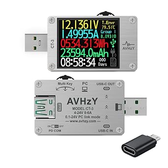 USB Power Meter USB 3.1 Tester Digital Multimeter Current Tester Voltage Detector Lua Interpreter Integrated DC 26V 6A PD 2.0/3.0 QC 2.0/3.0/4.0 pps Trigge