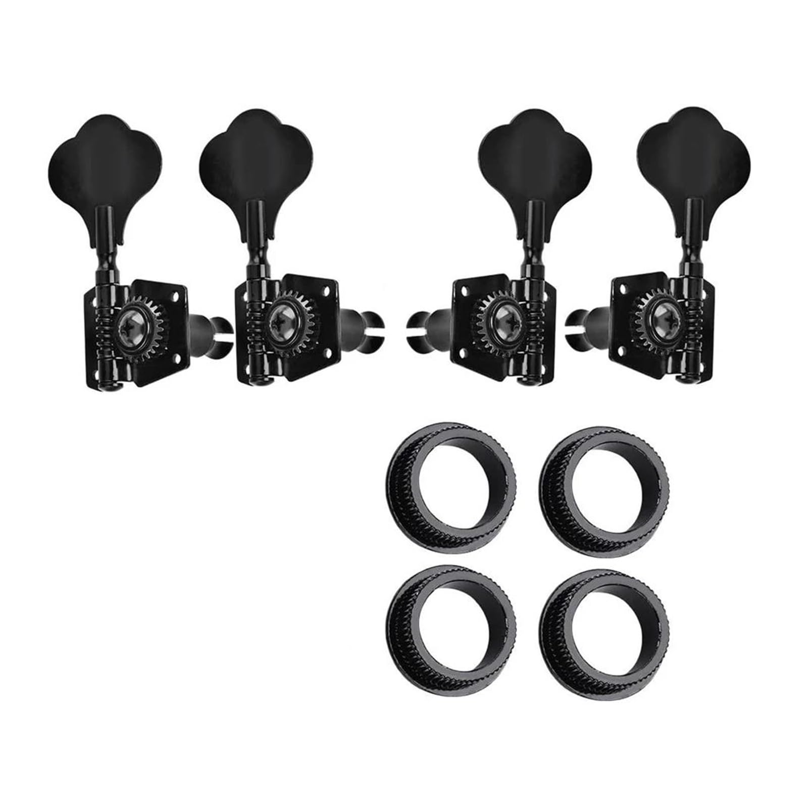Accesorios Para Clavijas De Afinación De Guitarra Instrumento Musical Profesional Guitarra Para Adultos 4 Cuerdas Perilla De Afinación De Bajo Abierto Accesorios(2L2R Bk)