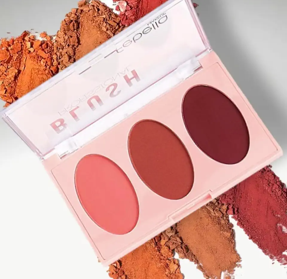 Paleta Trio Blush Maquiagem Profissional alta pigmentação e pele radiante (Paleta B)
