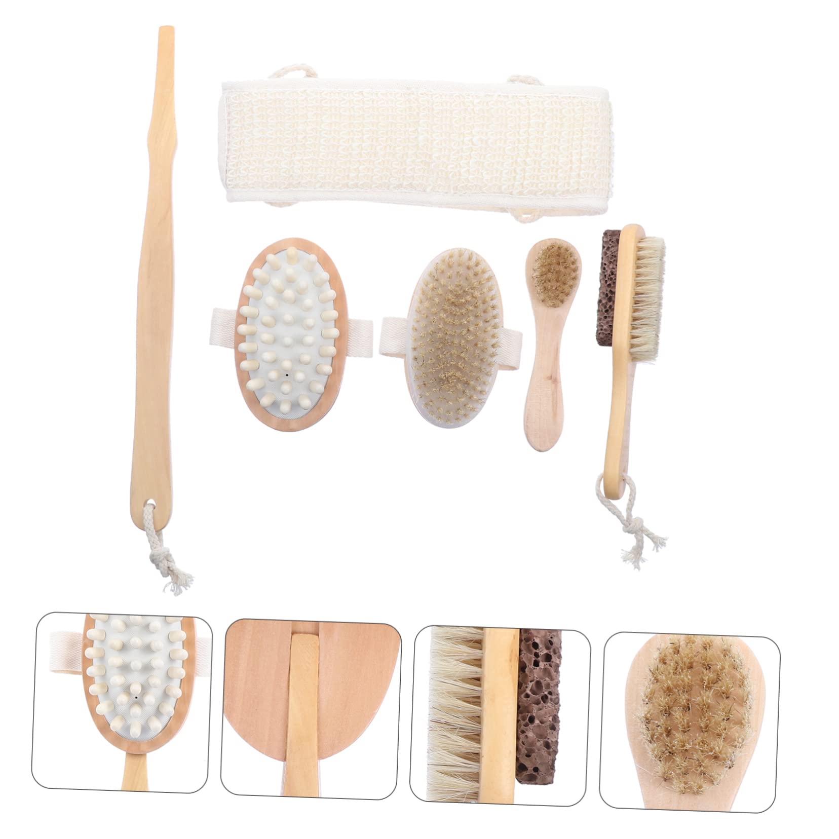 6 Stück Badeset Rückenbürste Aus Weichem Material Mit Massagefunktion Für Körperpflege Männer Und Frauen Mit Aufhängehaken Für Dusche Und Spa