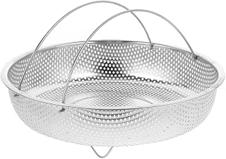 UPKOCH 9" Stainless Steel Basket with Removable Legs, 304 Steel Pot Insert for Vegetables/Dumplings/Tamales - Stovetop & Instant Rice Cooker Safe (Silver, 22.5cm)