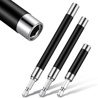 3 Pcs Drill Bit Tip Holder Drill Extension Bit Holder Magnet Screw Drive Guide with Telescopic Sleeve Drills Bits Guide Rod Adapter 3.15"/4.72"/5.51"(80/120/140mm) for Screwdriver Bits Nut Socket