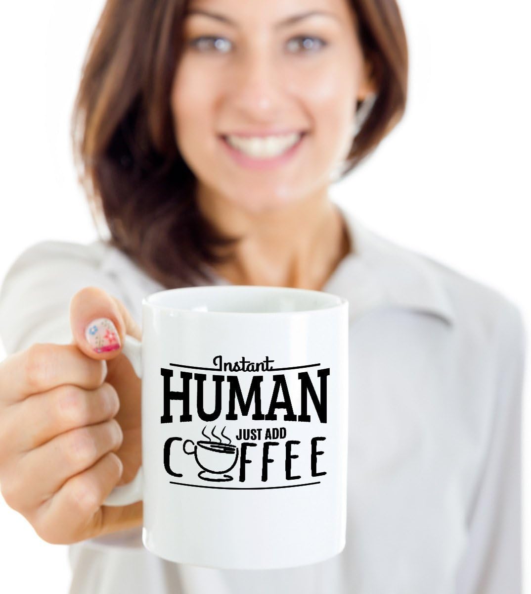 Instant Human Just Add Coffee & Tea Mug or Cup, Present Ideas for Men & Women (15oz)