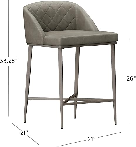 Miniatura 3 de Hillsdale Furniture Phoenix Taburete de altura de mostrador (juego de 2), color gris Peltre,plateado