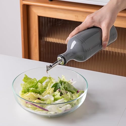 Miniatura 3 de Sweejar Botella dispensadora de aceite de oliva de cerámica, aceite opaco que protege el aceite para reducir la oxidación, adecuada para