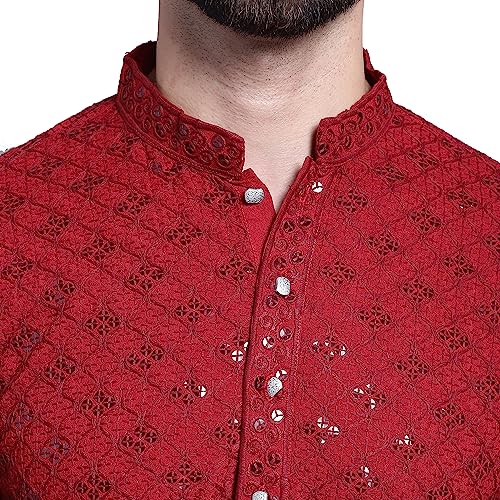Image of SOJANYA (Since 1958 Timeless Charm: Pure Cotton Sequence Kurta for Special Occasions