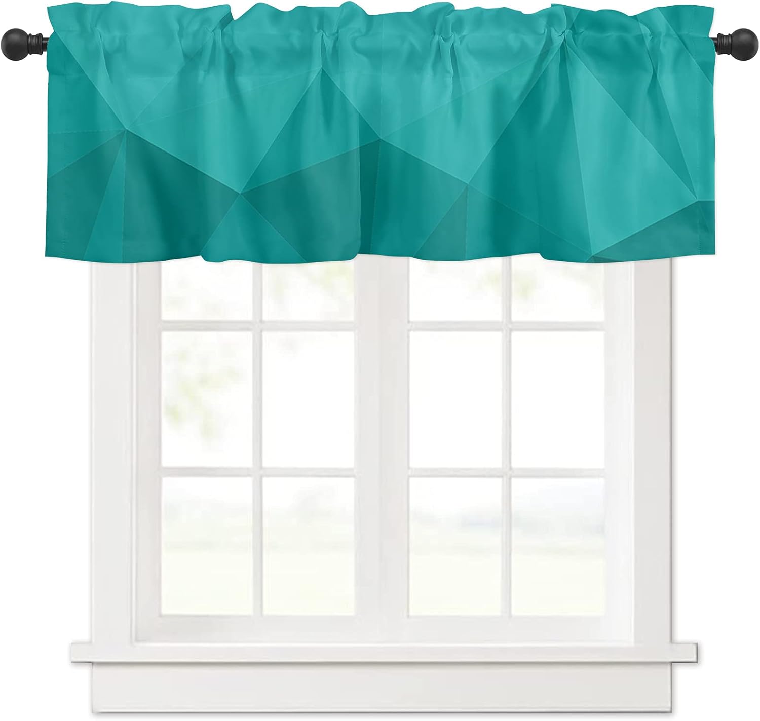 Funnywall88 Curtain Valance for Kitchen,Triangle Geo Ombre