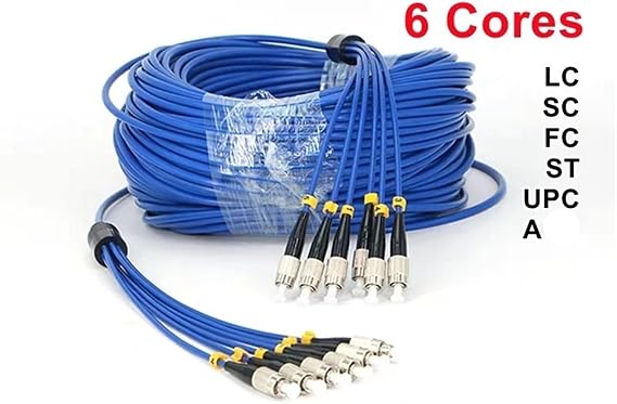 Fiber Optic Patch Cord 6 Core Armored SC LC FC ST A Single Mode 60M-120M(Ask us-Customized)
