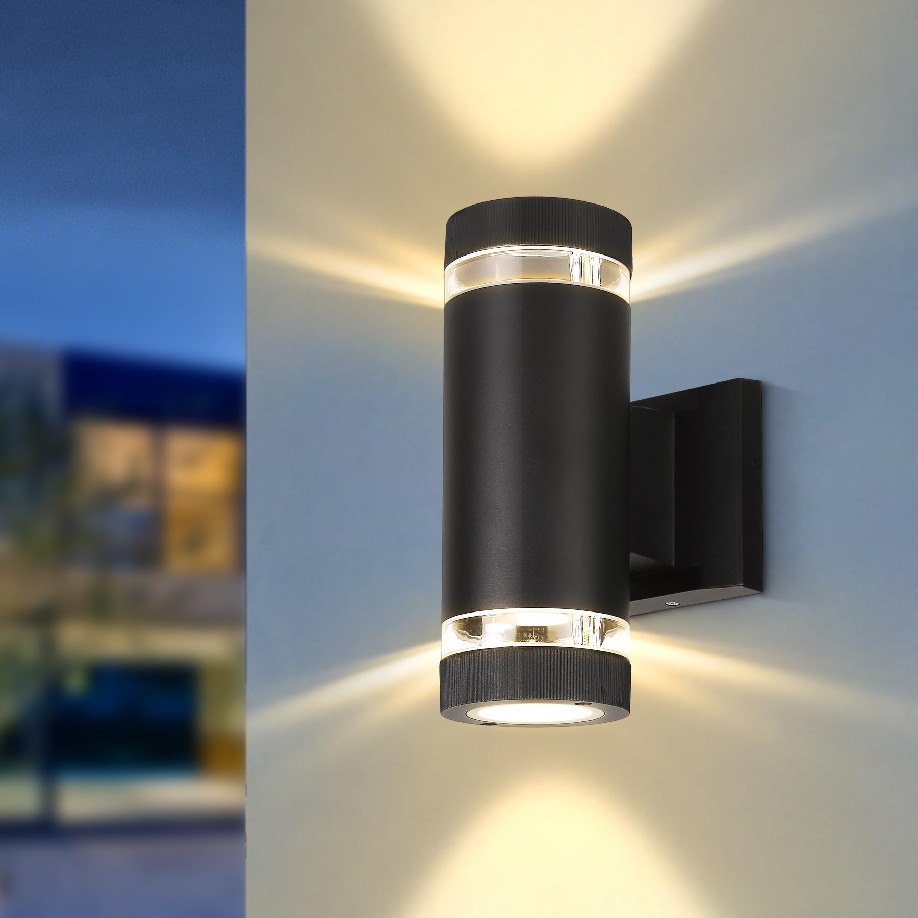 CHENBEN Outdoor Wall Lights,Modern Front Door Lights,IP65 Waterproof up and Down Lights,Aluminium Outside Wall Lights Mains Powered,Outdoor Downlights for Garden/Porch/Garage with GU10 Bulbs