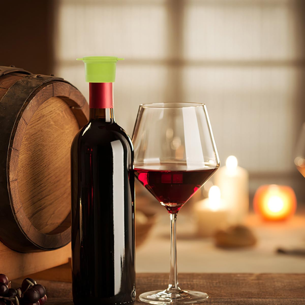 2pcs Silicone Wine Stopper Reusable Bottle Caps Wine Sealing for Picnics