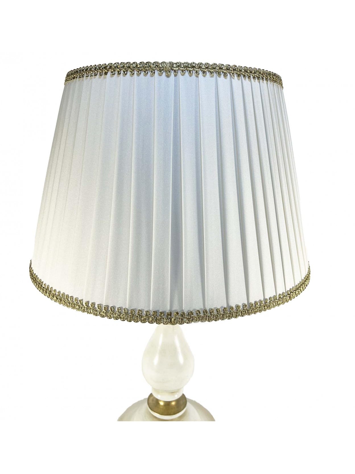 Generico Lume grande, lampada da tavolo classico in legno avorio-foglia oro 1 luce Dbs 100/bg-l per salotto, cameretta, soggiorno, camera da letto.