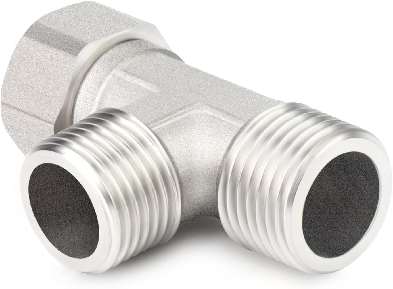 TAISHER 2PCS 304 Stainless Steel 3 Way Right Flexible Movable Tee Connector, 1/2" Male for Sprayer, Angled Valve, Shower Arm