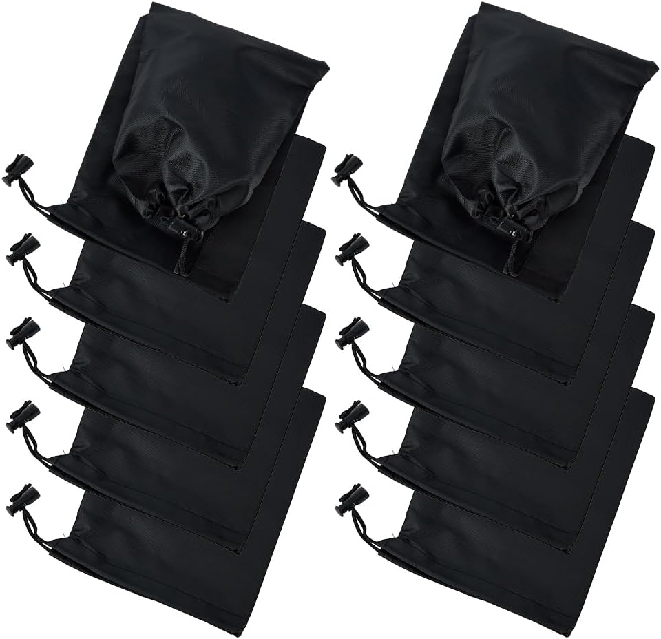 DELORIGIN 12PCS Small Drawstring Bag Oxford Black Pouch Bags with Drawstring Bulk Cinch Stuff Sacks Grip Bag for Gymnastics Travel Sports Cosmetics Jewelry Tools Storage Gift Packaging 5.7×7.8inch