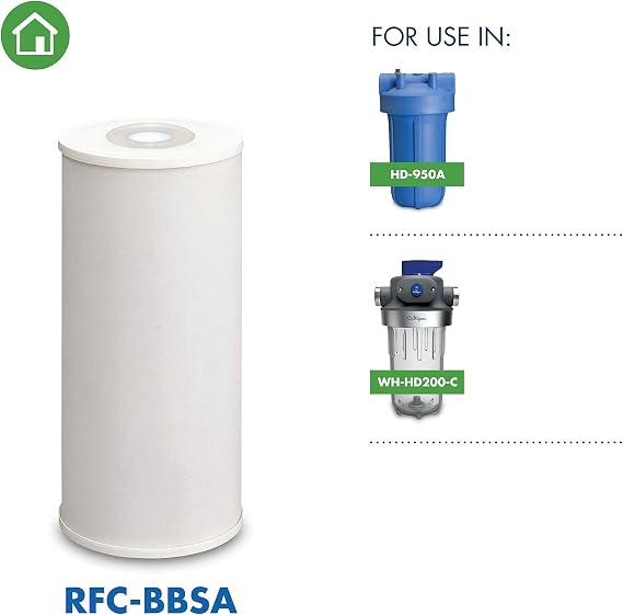 Culligan RFC-BBSA Whole House Water Filter for Sediment - 25 Micron 10x4.5 Long Lasting Water Filter Replacement Compatible with FXHTC, W50PEHD, GXWH40L, GXWH35F, GNWH38S, WFHD13001, Pack of 1