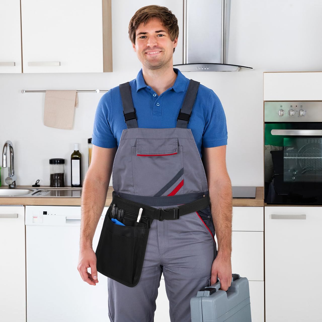 Multifunctional Tool Waist Bag with Adjustable Belt 9.84X7.48 Inch Medical Waist Pouch for Nurses Gardeners Doctors with Multiple Pockets