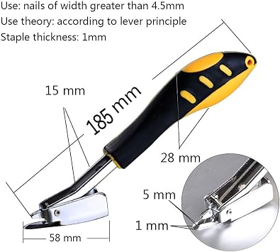 Upholstery Construction Staple Remover Tack Lifter Ofiice Claw Tools Heavy Duty, Pack of 2