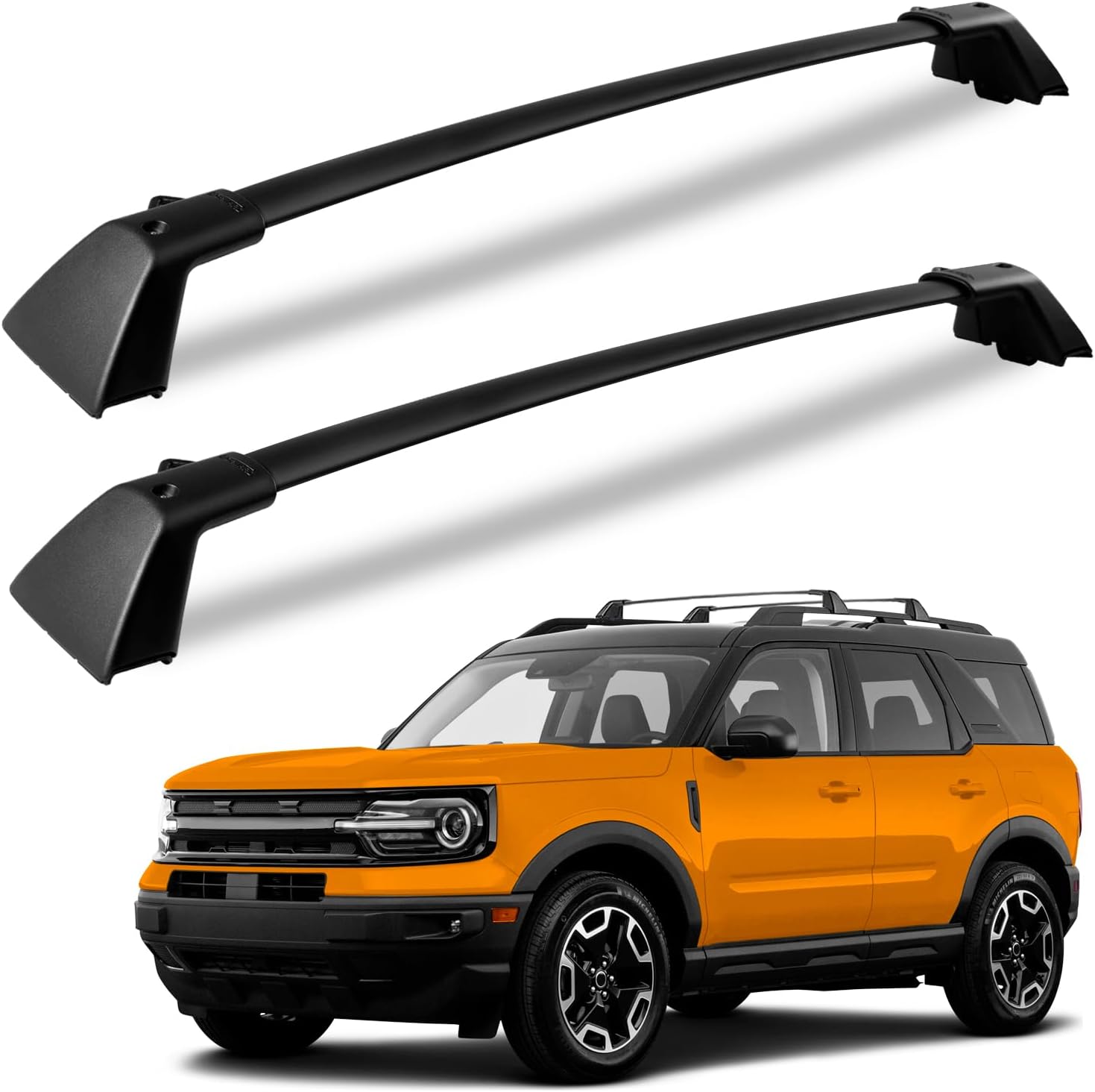 KINGGERI 265lbs Roof Racks Cross Bars Fit for Ford Bronco Sport (Off-Road) Badlands 2021-2026 & Outer-Banks 2022-2026 & First Edition 2021, Heavy Duty Aluminum Crossbars All Metal Luggage Accessories