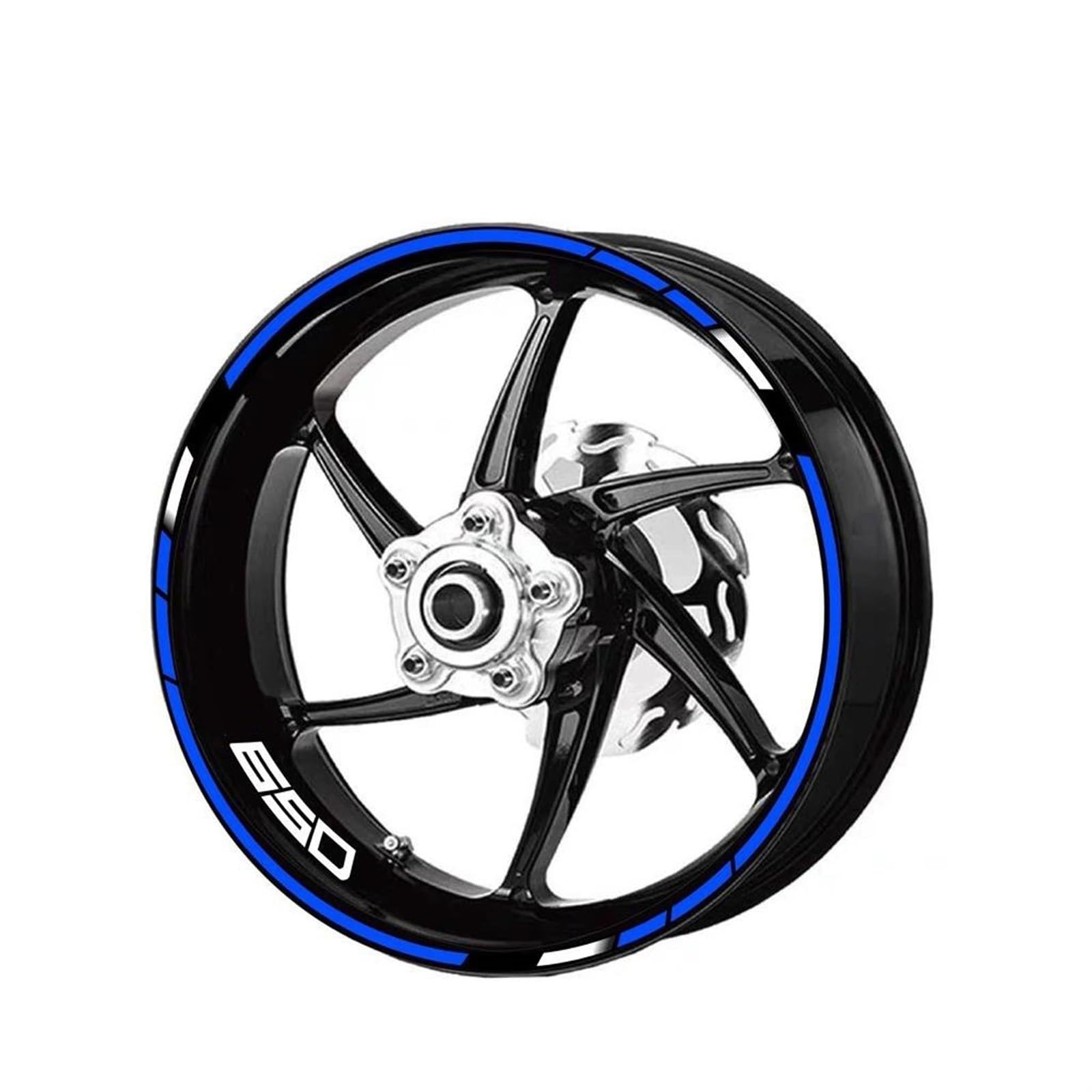 Motorcycle Reflective Rim Stripe Stickers Edge 1 Set for Kawasaki for Z650 for Z-650 Motorbike(Color7)