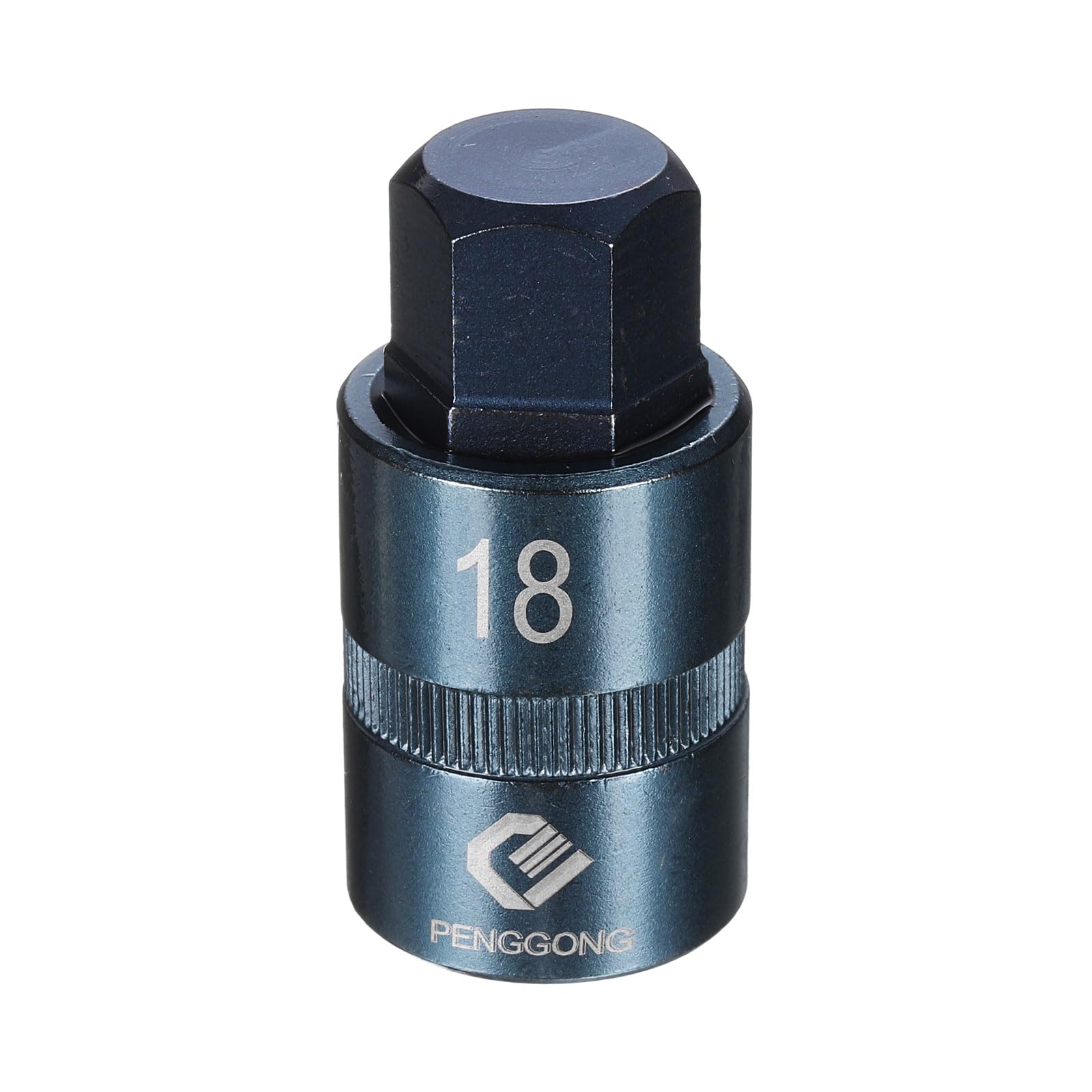 sourcing map 1/2" Drive Impact Hex Bit Socket H18 (18mm) Metric 2.2" Length S2 Steel 6-Point Sockets for Power Drill Drivers Adapter, Blue โ image 1