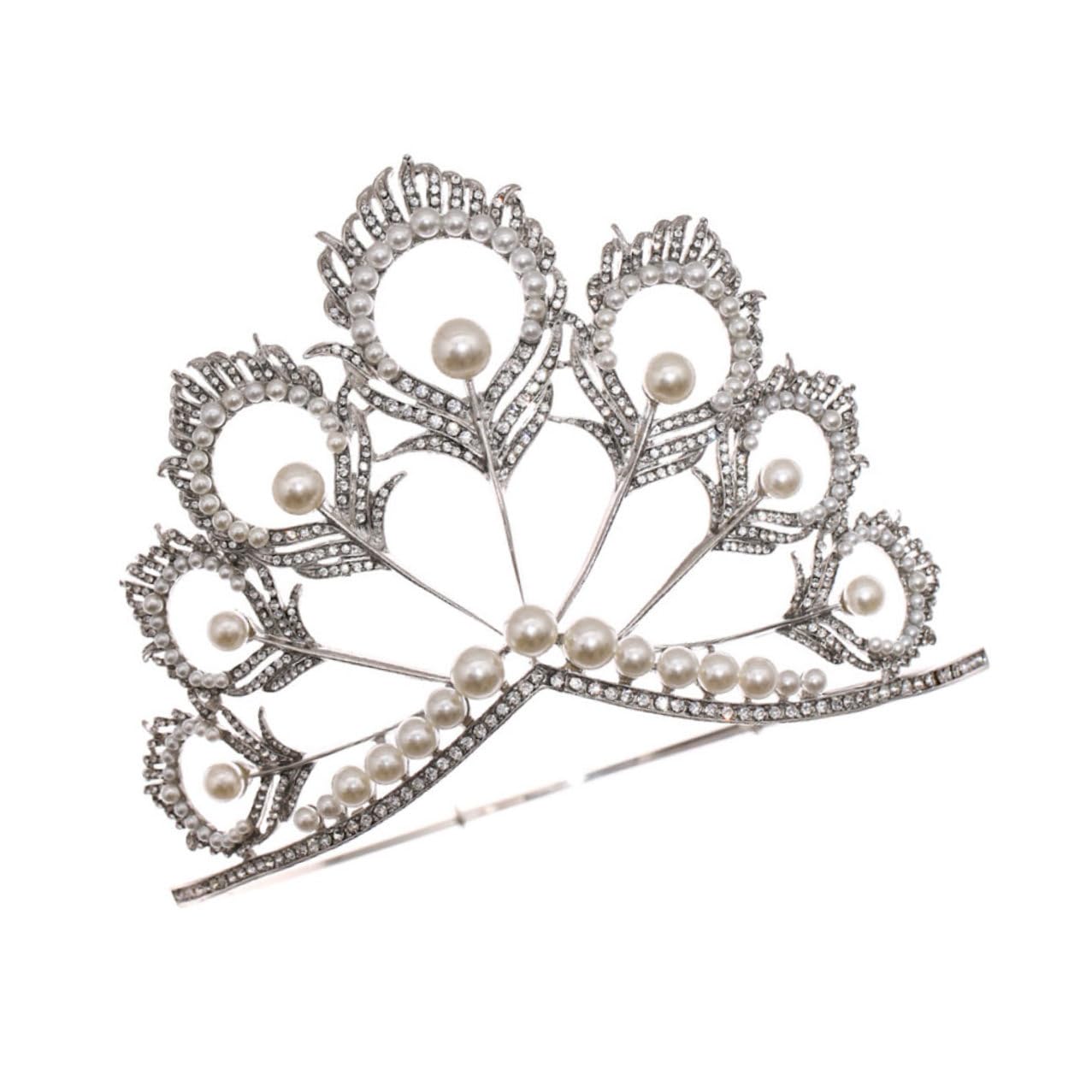 Sewroro Diadema Nupcial de Cristal y Perlas Ligera de Aleación para Boda y Eventos Obsequios Tocado Elegante para Novia y Dama de Honor
